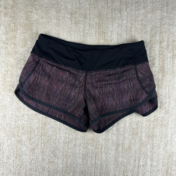 Lululemon Speed Shorts Firework Floral Running Work Out Womens 8 Performance - Picture 1 of 4